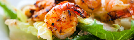 Salad with Chili-Garlic Shrimp