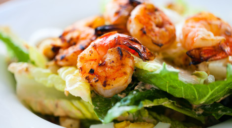 Salad with Chili-Garlic Shrimp