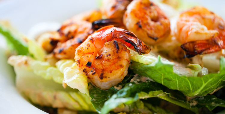 Salad with Chili-Garlic Shrimp