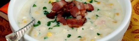 Crab and Corn Chowder with Bacon