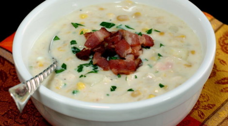 Crab and Corn Chowder with Bacon