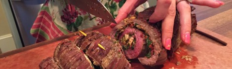 Stuffed Flank Steak Medallions