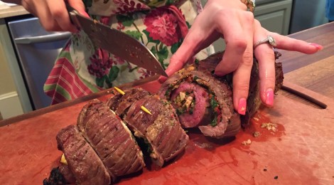 Stuffed Flank Steak Medallions